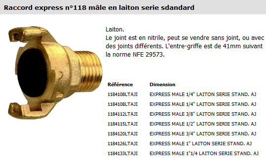 EMBOUT POUR TUYAU AIR COMPRIME